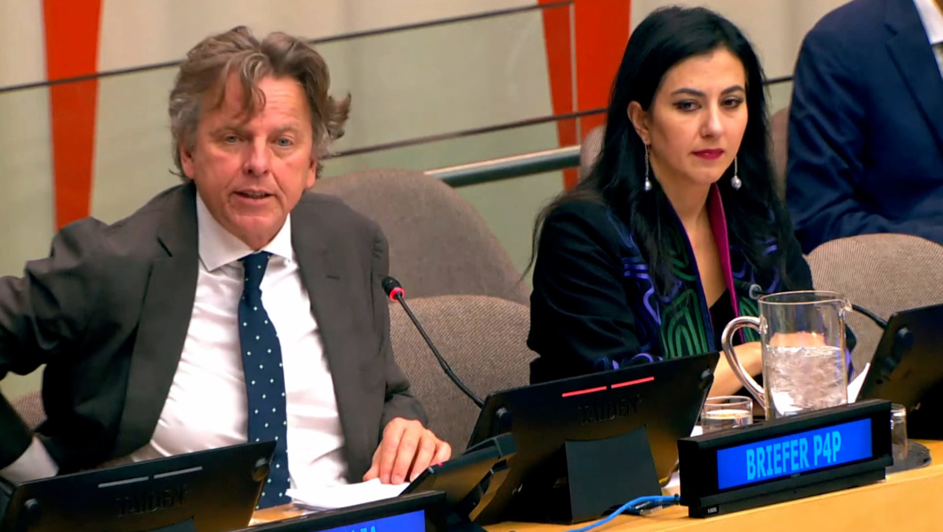 Hiba Qasas & Bert Koenders at UN Arria-Formula Meeting
