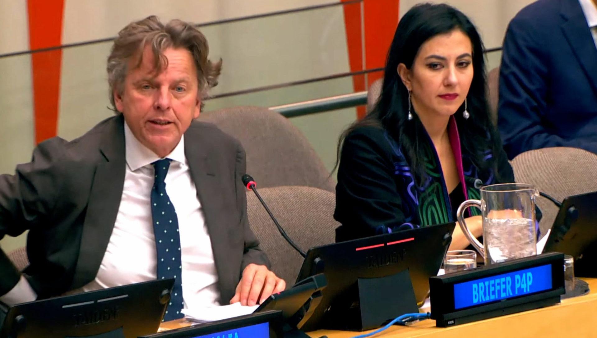 Hiba Qasas & Bert Koenders at UN Arria-Formula Meeting