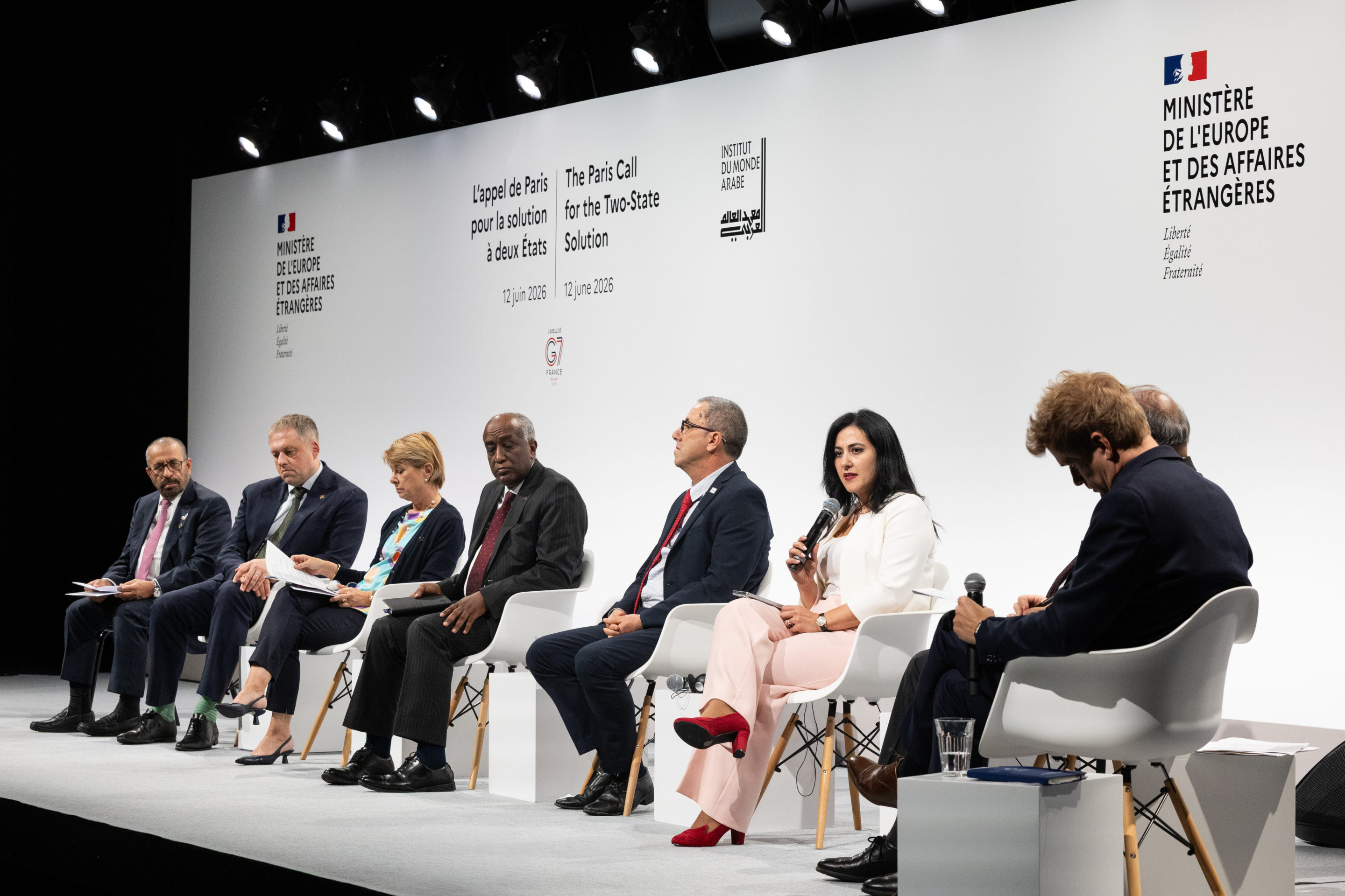 2026 Paris Call for the Two-State Solution - Hiba Qasas during the panel "Which security guarantees for the Israelis and the Palestinians in an integrated regional security architecture