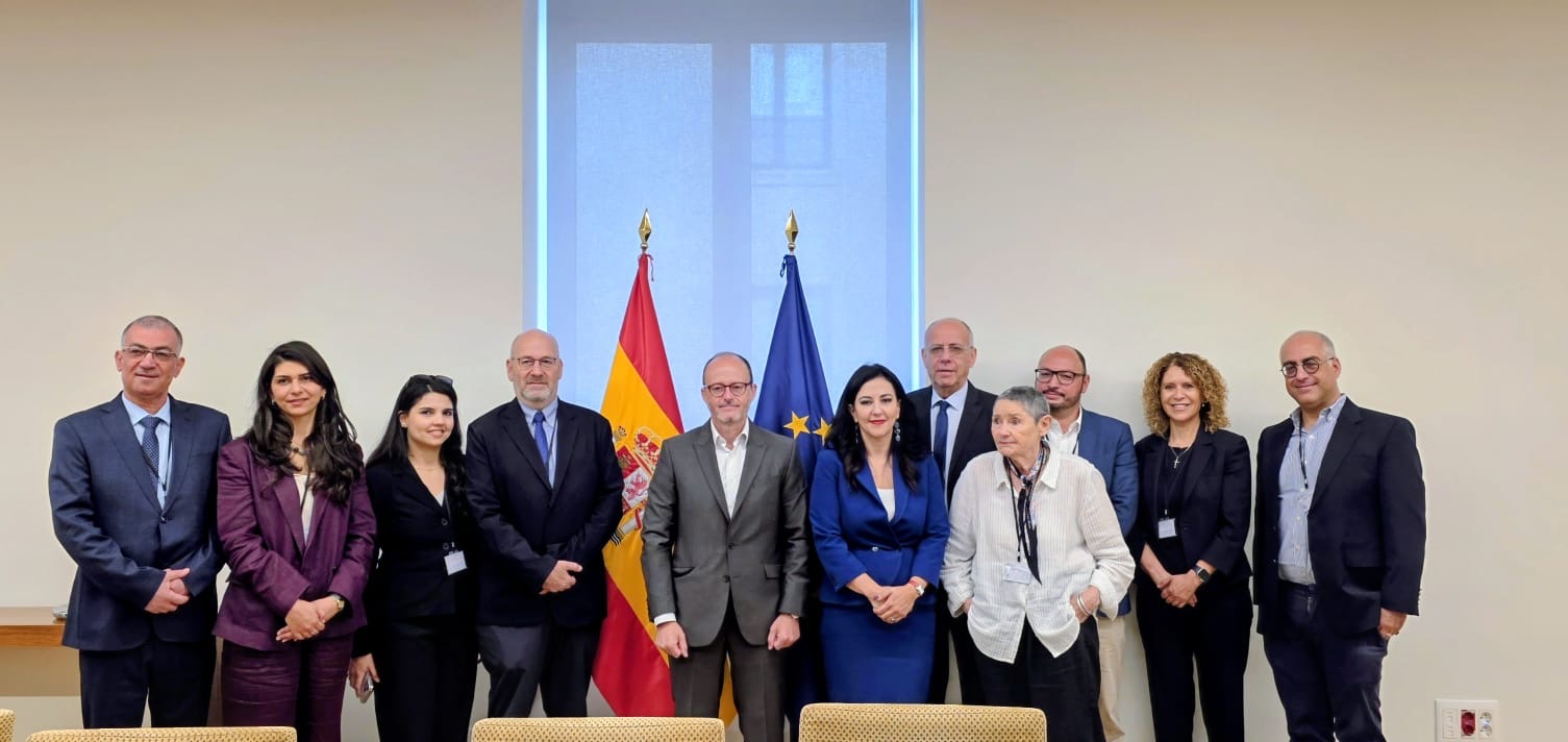 Israeli-Palestinian dialogue in Madrid, Spain's Ministry of Foreign Affairs - USF coalition members in Madrid with Diego Martínez Belío, Spain's State Secretary for Foreign and Global Affairs - Sep. 2-3, 2026