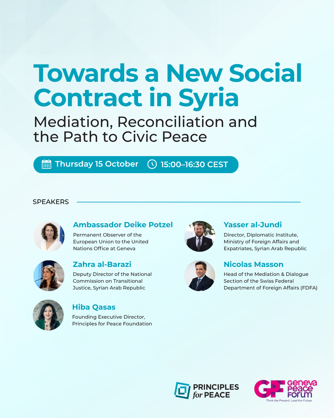 P4P panel at the Geneva Peace Forum 2026 - Towards a New Social Contract in Syria